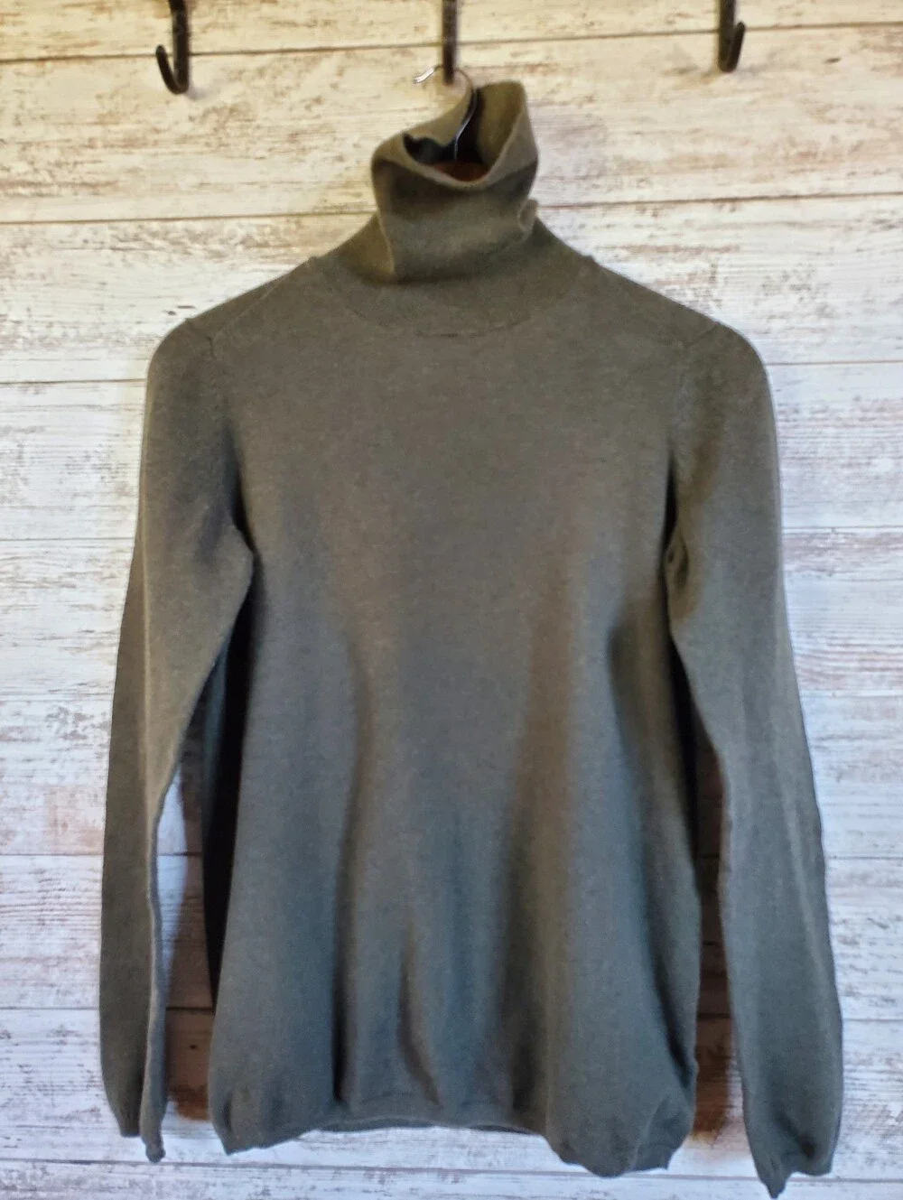 Gap Unisex Turtleneck Sweater Olive Green Combed Cotton Pullover